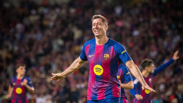 Lewandoswki esulta &copy; pagina Facebook