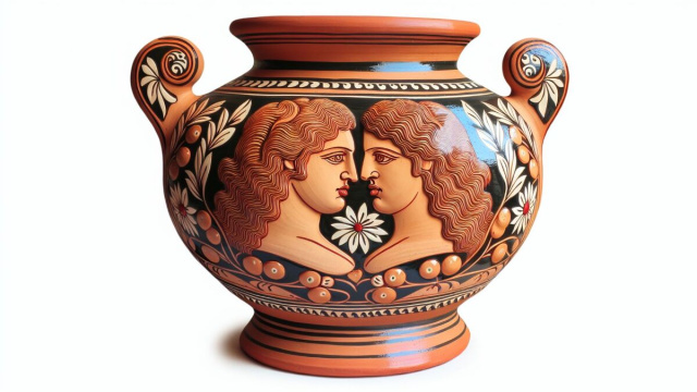 Numero 7 della Smorfia napoletana, 'o vasetto per i Gemelli. &copy; Immagine creata con Dall-E