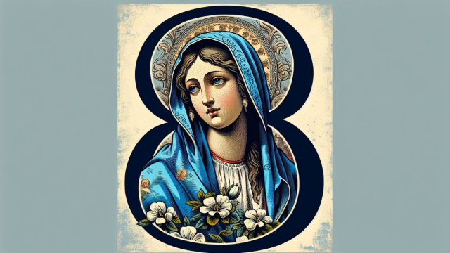 Numero 8 della Smorfia napoletana, 'a Maronna. &copy; Immagine creata con Dall-E