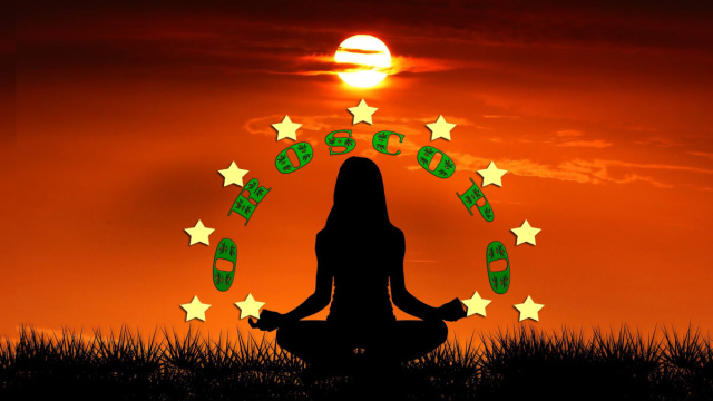 Donna in posizione yoga con le stelline dell'oroscopo - &copy; Roberta Carsoli.