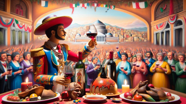 Numero 45 della Smorfia napoletana, 'o vino bbuono, rappresenta il Leone il 15 ottobre 2025. &copy; Immagine creata con Dall-E