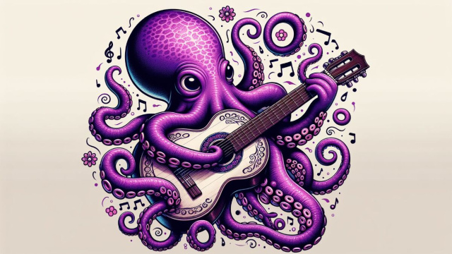 Numero 67 della Smorfia napoletana, 'o purpo. &copy; Immagine creata con Dall-E