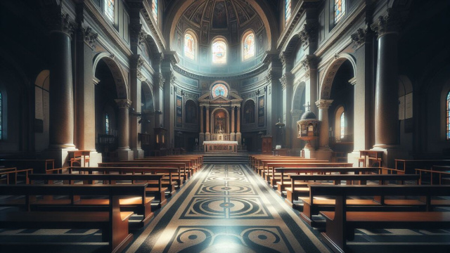 Numero 84 della Smorfia napoletana, 'a chiesa. &copy; Immagine creata con Dall-E