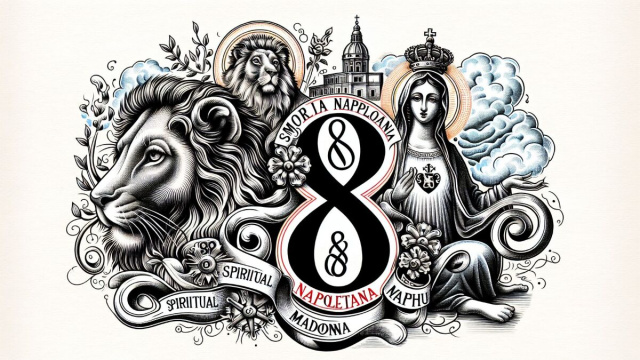 Numero 8 della Smorfia napoletana, 'a Maronna, per il Leone. &copy; Immagine creata con Dall-E