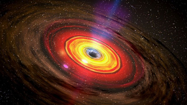 Un buco nero gravitazionale con diversi cerchi di luce &copy; Pixabay.