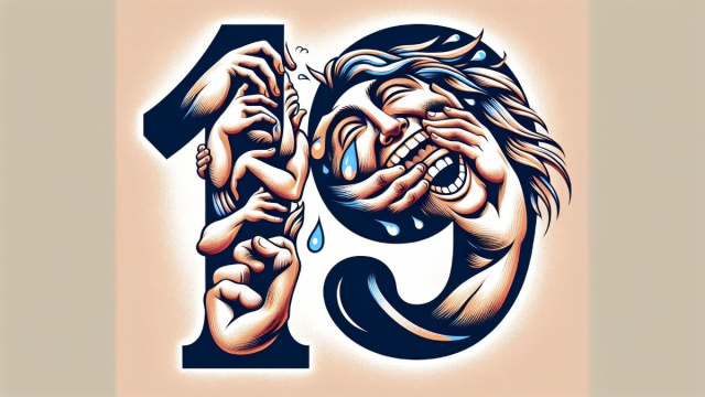 Numero 19 della Smorfia napoletana, 'a resata. &copy; Immagine creata con Dall-E