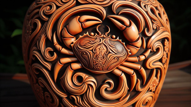 Numero 7 della Smorfia napoletana, 'o vaso di creta, per il Cancro. &copy; Immagine creata con Dall-E