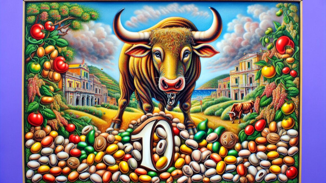 Numero 10 della Smorfia napoletana, 'e fasule. &copy; Immagine creata con Dall-E