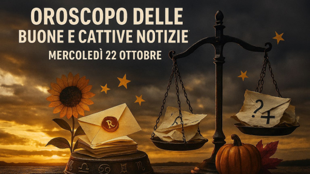 Locandina per l'oroscopo delle buone e cattive notizie del 22 ottobre - &copy; Bing IA.