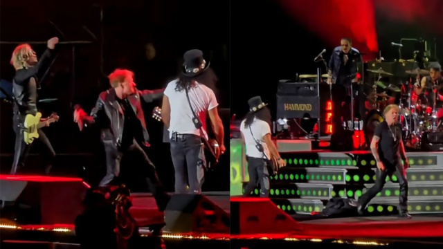 Il gesto di stizza di Axl Rose (&copy;youtube).