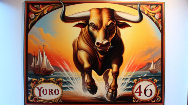 Numero 46 della Smorfia napoletana, denaro per il Toro. &copy; Immagine creata con Dall-E