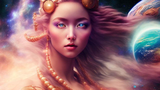 Figura eterea con elementi celesti e planetari &ndash; &copy; Pixabay.