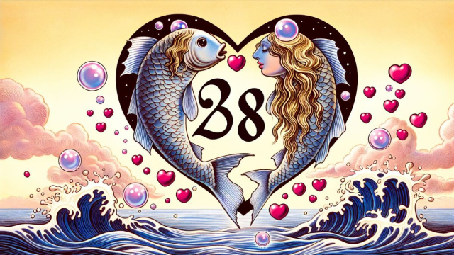 Numero 28 della Smorfia napoletana, simbolo di amore e nutrimento per i Pesci. &copy; Immagine creata con Dall-E