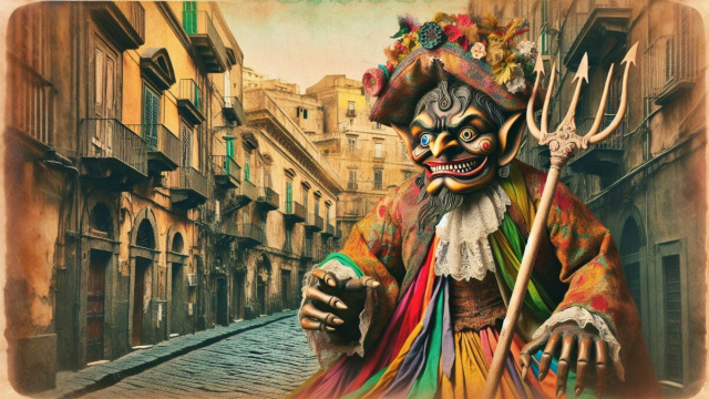 Numero 77 della Smorfia napoletana, 'e diavulille. &copy; Immagine creata con Dall-E