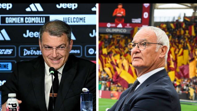 Damien Comolli, dg della Juventus &ndash; foto &copy; Juventus / Claudio Ranieri, dirigente della Roma &ndash; foto &copy; AS Roma.