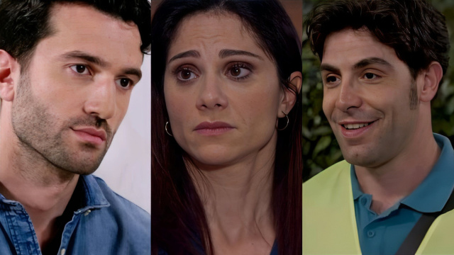 Damiano, Rosa e Pino - screenshot &copy; Un posto al sole.