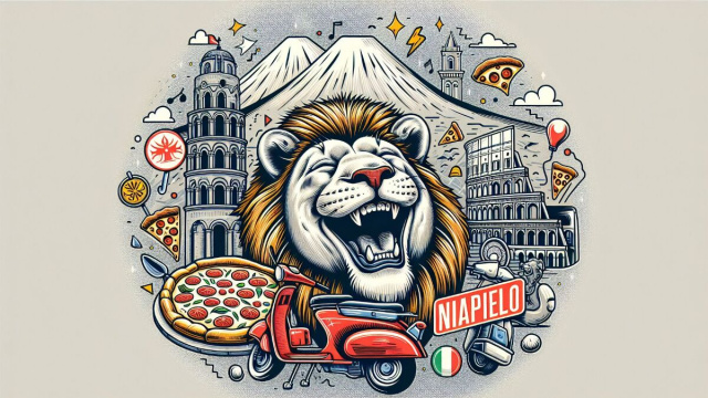 Numero 19 della Smorfia napoletana, risata per il Leone. &copy; Immagine creata con Dall-E