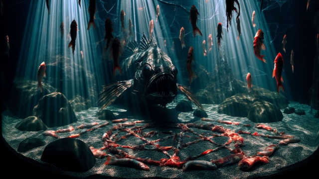 Numero 49 della Smorfia napoletana, 'o piezzo 'e carne per l'Acquario. &copy; Immagine creata con Dall-E