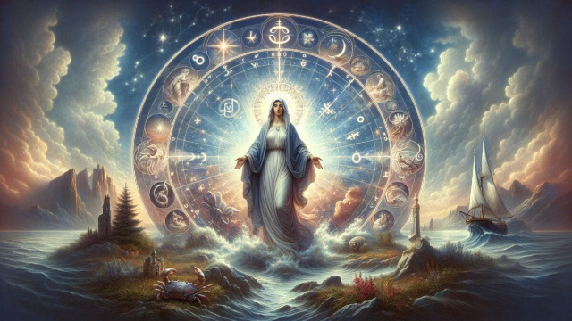 Numero 8 della Smorfia napoletana, 'a Maronna per il segno del Cancro. &copy; Immagine creata con Dall-E