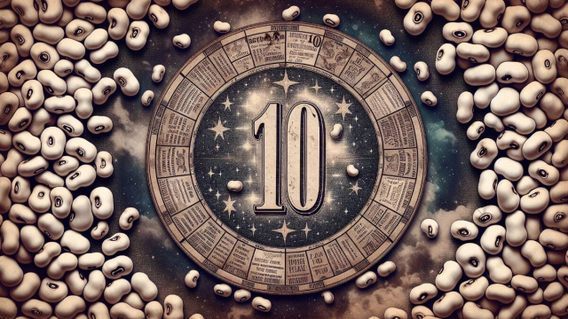 Numero 10 della Smorfia napoletana, i fagioli per l'Acquario. &copy; Immagine creata con Dall-E