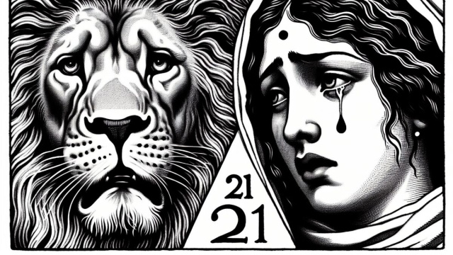 Numero 21 della Smorfia napoletana, 'a femmena annura per il Leone. &copy; Immagine creata con Dall-E