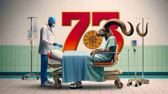 Numero 73 della Smorfia napoletana, 'o spitale, per il Capricorno. &copy; Immagine creata con Dall-E