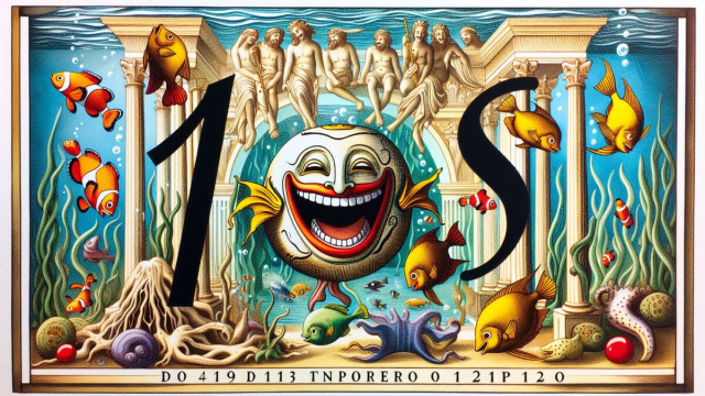 Numero 19 della Smorfia napoletana, 'a risata per l'Acquario. &copy; Immagine creata con Dall-E