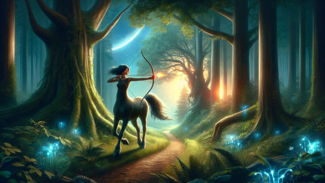 Sagittario protagonista con avventure emozionanti mentre la Bilancia trova la sua pace interiore. &copy; Immagine creata con Dall-E