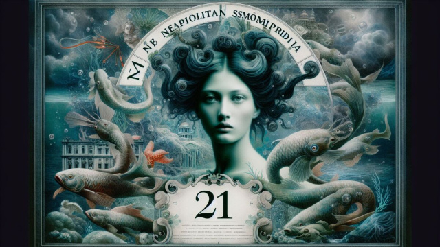 Numero 21 della Smorfia napoletana, 'a femmena annura, per il segno dei Pesci. &copy; Immagine creata con Dall-E