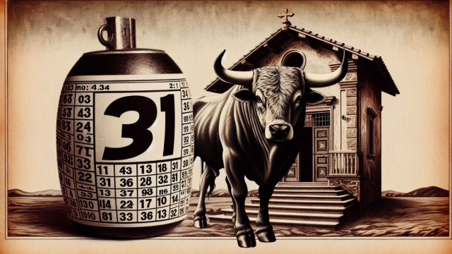 Numero 31 della Smorfia napoletana, 'o patron&rsquo; 'e casa per il Toro. &copy; Immagine creata con Dall-E