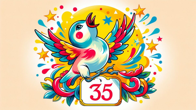 Numero 35 della Smorfia napoletana, 'o auciello per i Pesci. &copy; Immagine creata con Dall-E