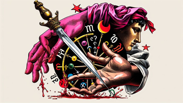 Numero 41 della Smorfia napoletana, 'o curtiello. &copy; Immagine creata con Dall-E