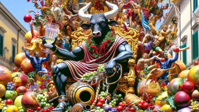 Numero 45 della Smorfia napoletana, 'o vino bbuono. &copy; Immagine creata con Dall-E