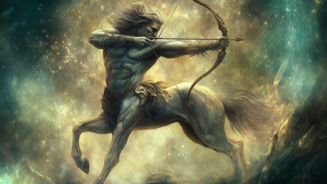 Stilizzazione grafica del segno zodiacale Sagittario &copy; Pixabay.