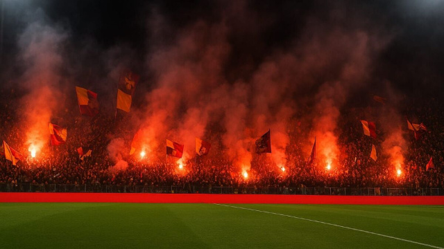 Tifosi allo stadio &copy; immagine creata con IA.