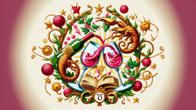 Numero 45 della Smorfia napoletana, 'o vino bbuono. &copy; Immagine creata con Dall-E