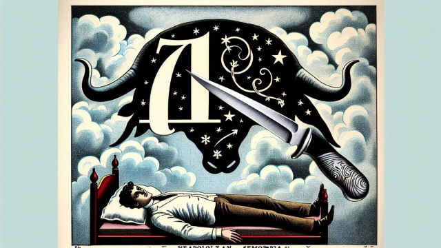 Numero 41 della Smorfia napoletana, 'o curtiello per il Toro. &copy; Immagine creata con Dall-E