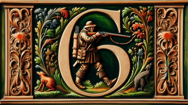 Numero 61 della Smorfia napoletana, il cacciatore per il Sagittario. &copy; Immagine creata con Dall-E