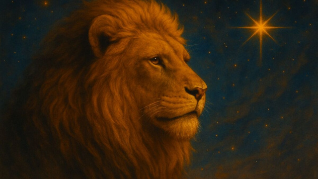 Illustrazione ispirata al segno zodiacale del Leone. &copy; Immagine creata con Dall-E