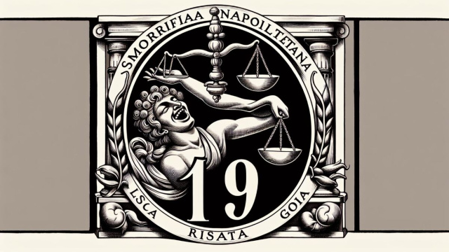 Numero 19 della Smorfia napoletana, 'a risata, per la Bilancia. &copy; Immagine creata con Dall-E