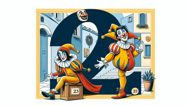 Numero 23 della Smorfia napoletana, 'o scemo. &copy; Immagine creata con Dall-E