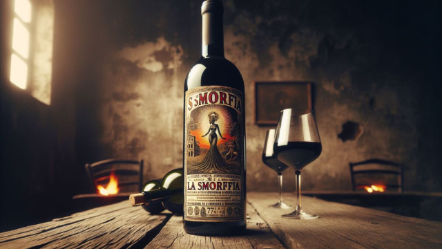 Numero 45 della Smorfia napoletana, 'o vino bbuono per la Vergine. &copy; Immagine creata con Dall-E