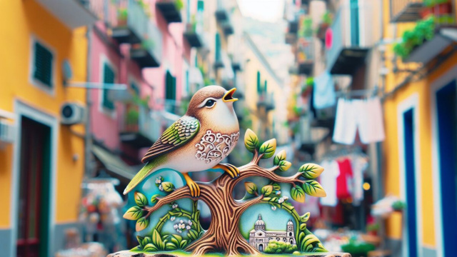 Numero 35 della Smorfia napoletana, 'o uccellino. &copy; Immagine creata con Dall-E