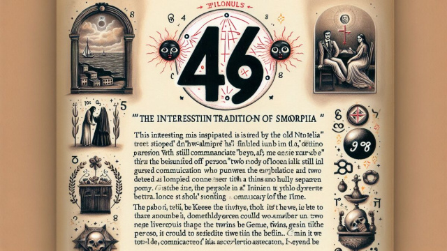 Numero 48 della Smorfia napoletana, 'o muorto che pparla per i Gemelli. &copy; Immagine creata con Dall-E