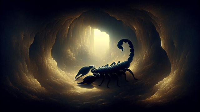 Numero 74 della Smorfia napoletana, 'a rotta per il segno dello Scorpione. &copy; Immagine creata con Dall-E