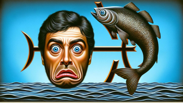 Numero 90 della Smorfia napoletana, 'a paura per il segno dei Pesci. &copy; Immagine creata con Dall-E