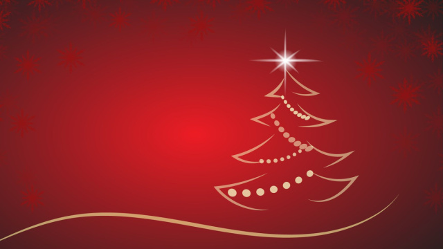 Albero di Natale stilizzato su sfondo rosso - &copy; Pixabay.