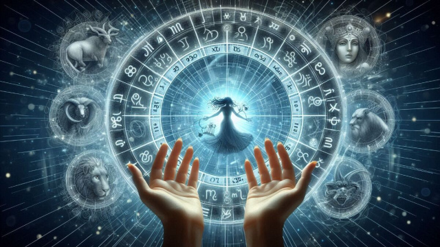 Ruota dello zodiaco generato con &copy; AI Copilot.