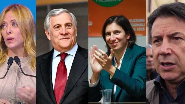 Giorgia Meloni, Antonio Tajani, Elly Schlein e Giuseppe Conte (&copy; Facebook)