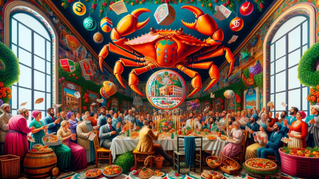 Numero 20 della Smorfia napoletana, 'a festa, per il segno Cancro. &copy; Immagine creata con Dall-E